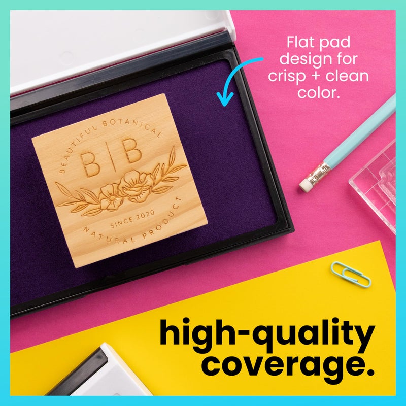 ExcelMark Ink Pad for Rubber Stamps 1-7/8" x 3-1/8"- Purple - Image 4